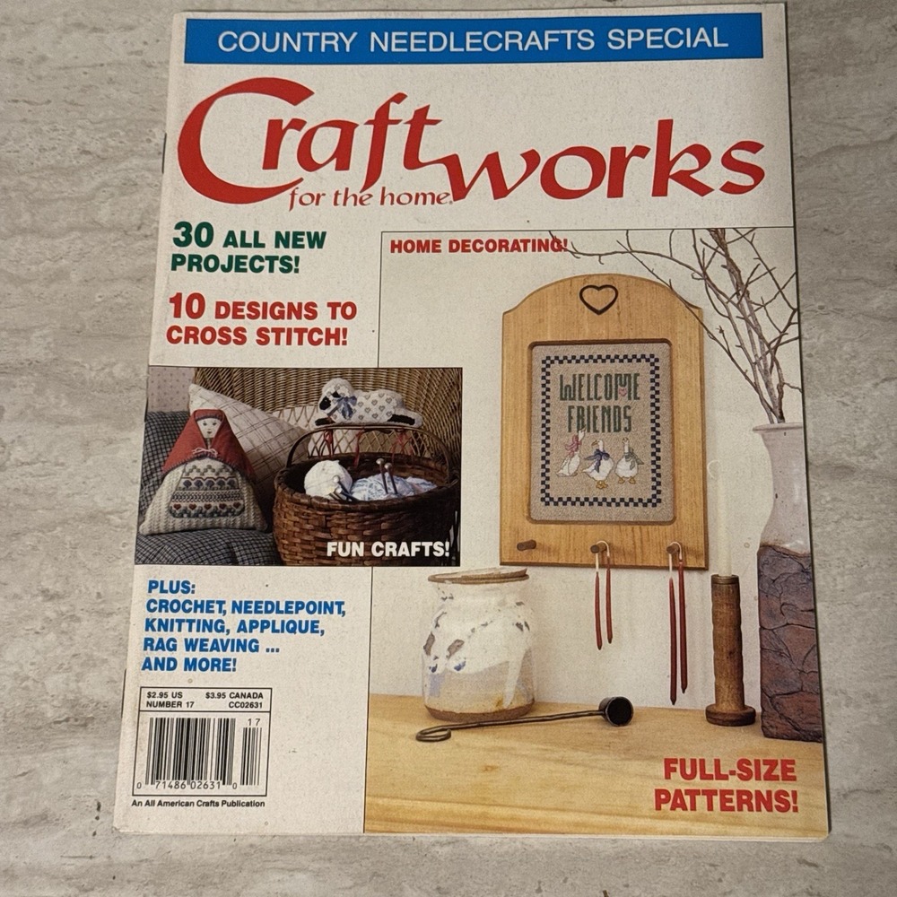 Vintage Craftworks Magazine 1988 Hone Decor Cross Stitch